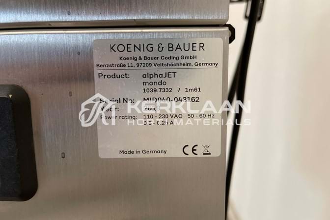 Koening & Bauer label printer