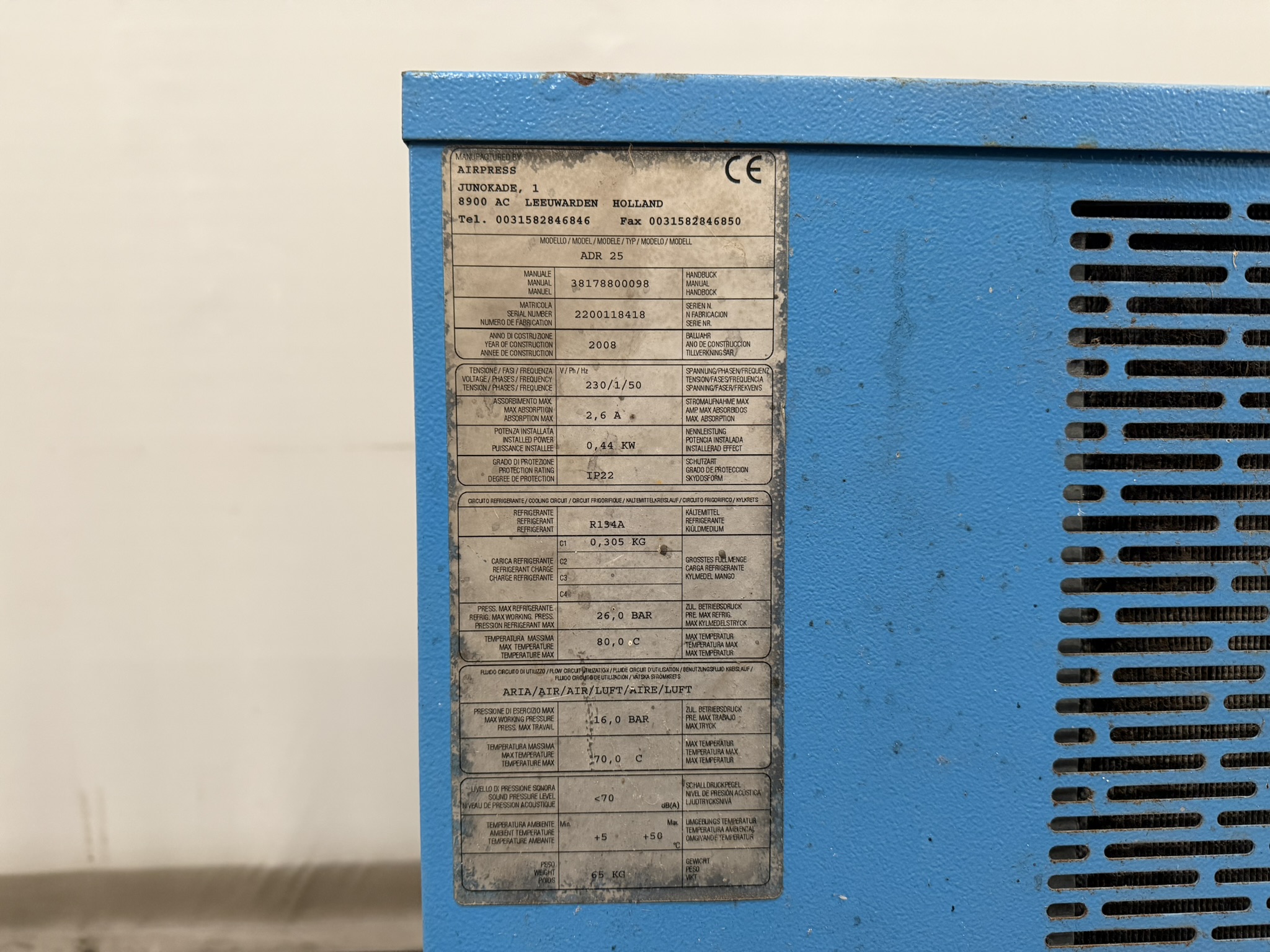 Airpress compressed air dryer