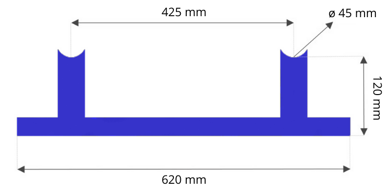 Buisrailsteunen geklemd 120 mm