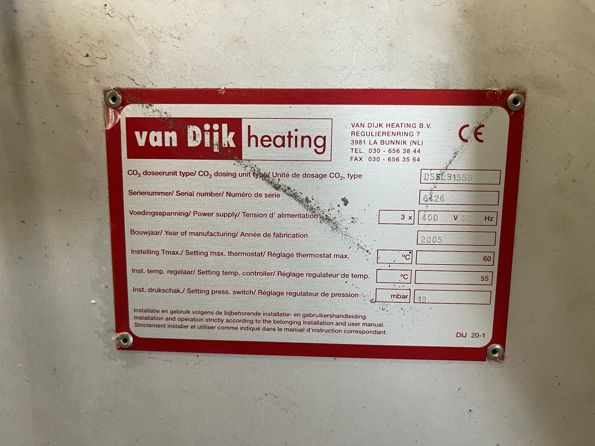 CO² ventilator 5,5 kW van Dijk Heating