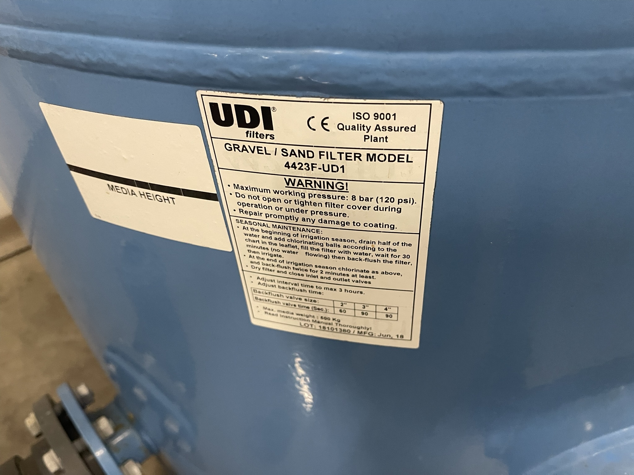 UDI zandfilter 45 m³/h