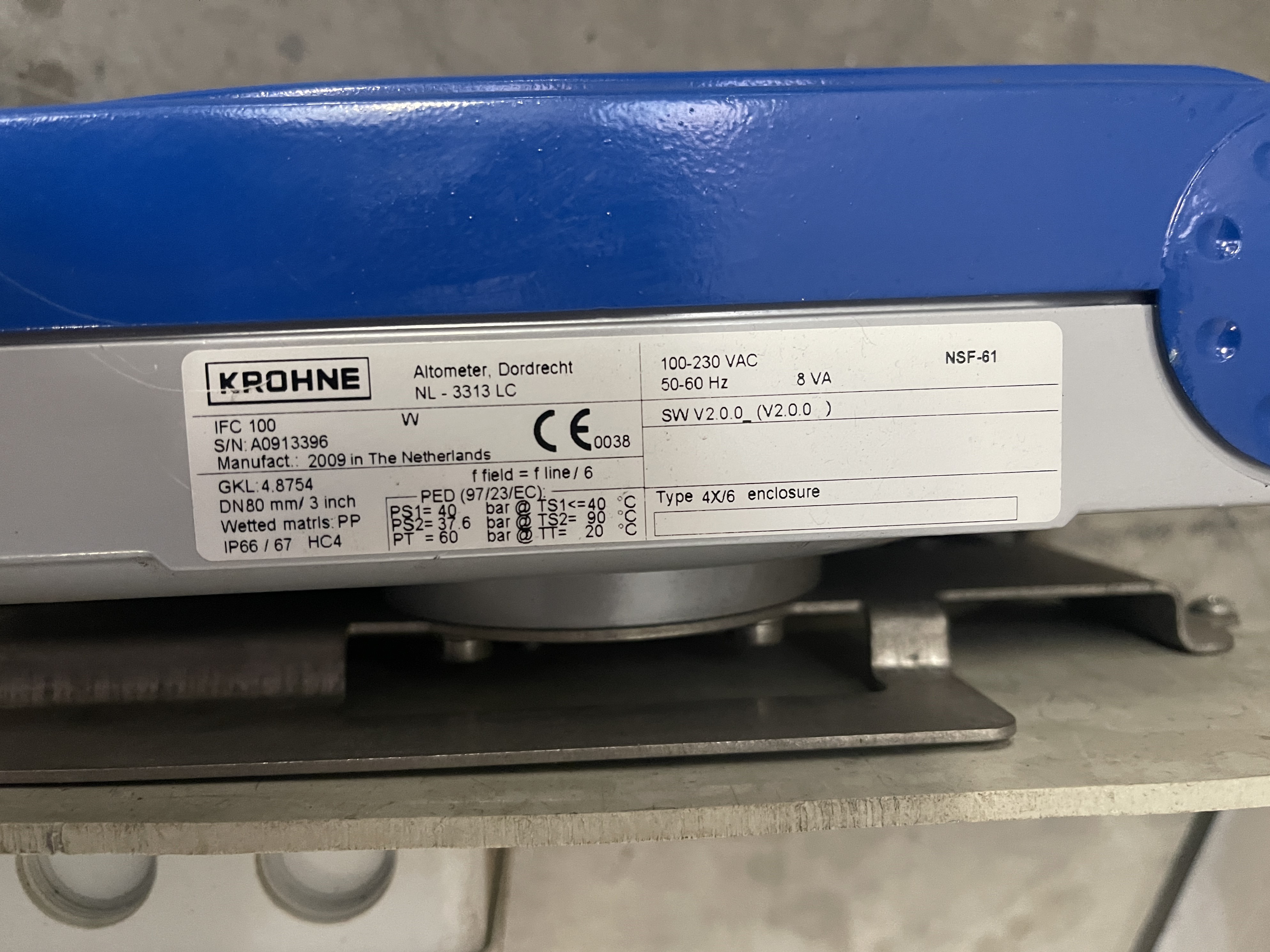 Krohne flow sensor Optiflux 2000