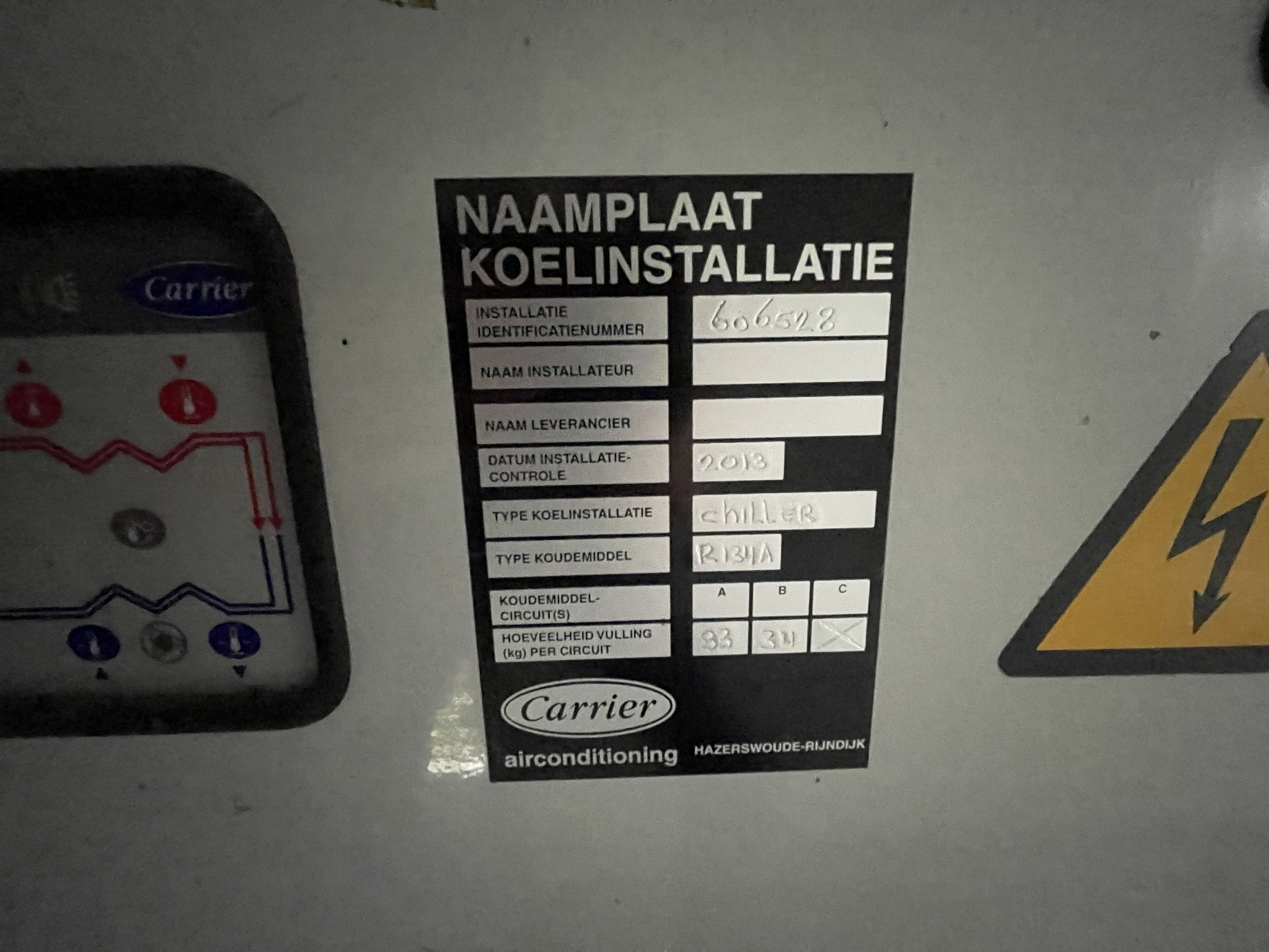 Carrier koelinstallatie