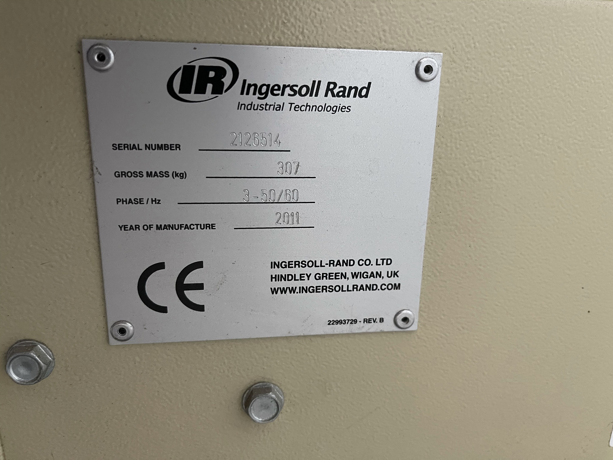 Ingersoll Rand schroefcompressor systeem