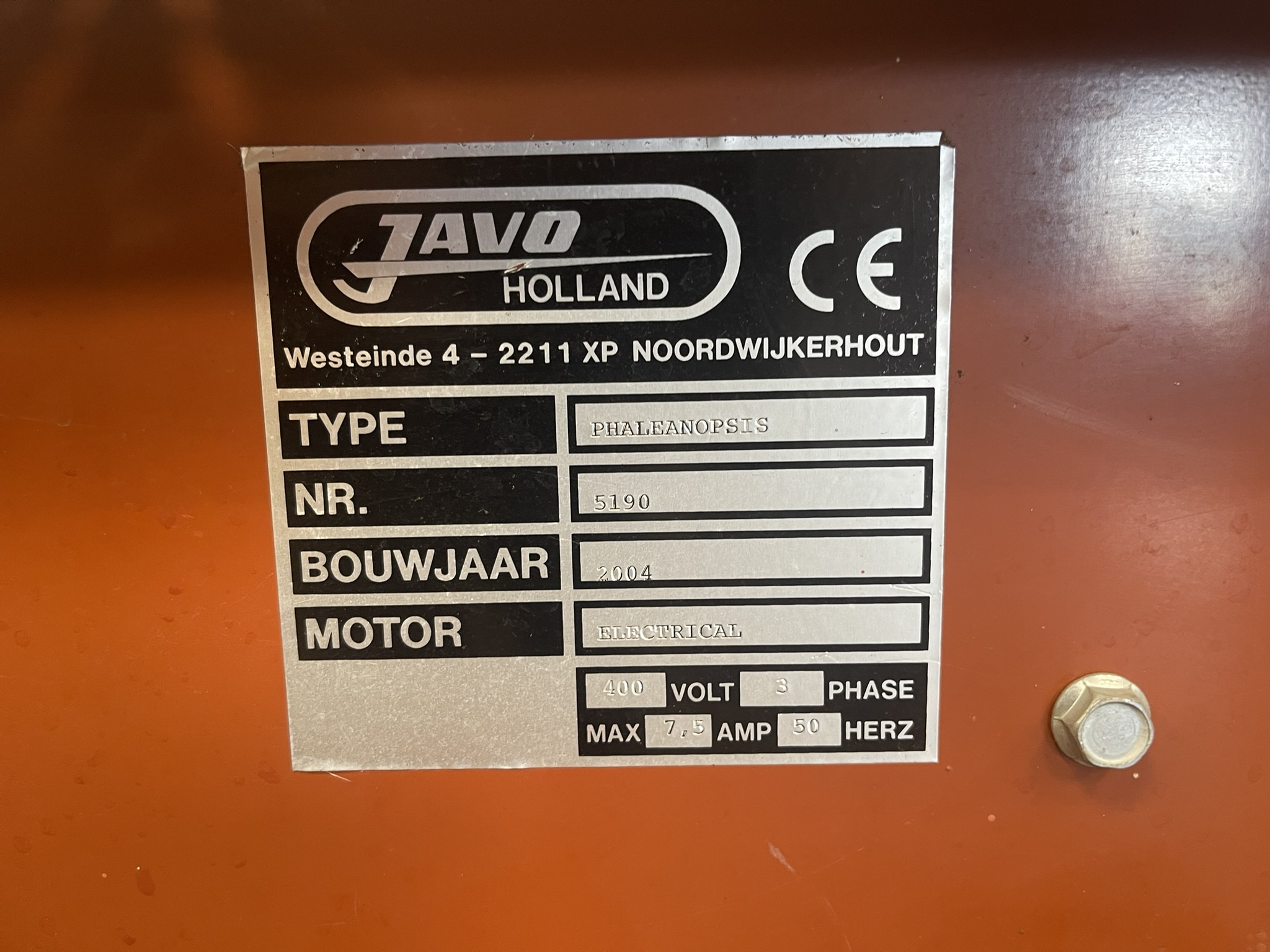 Javo potmachine voor Phaleanopsis