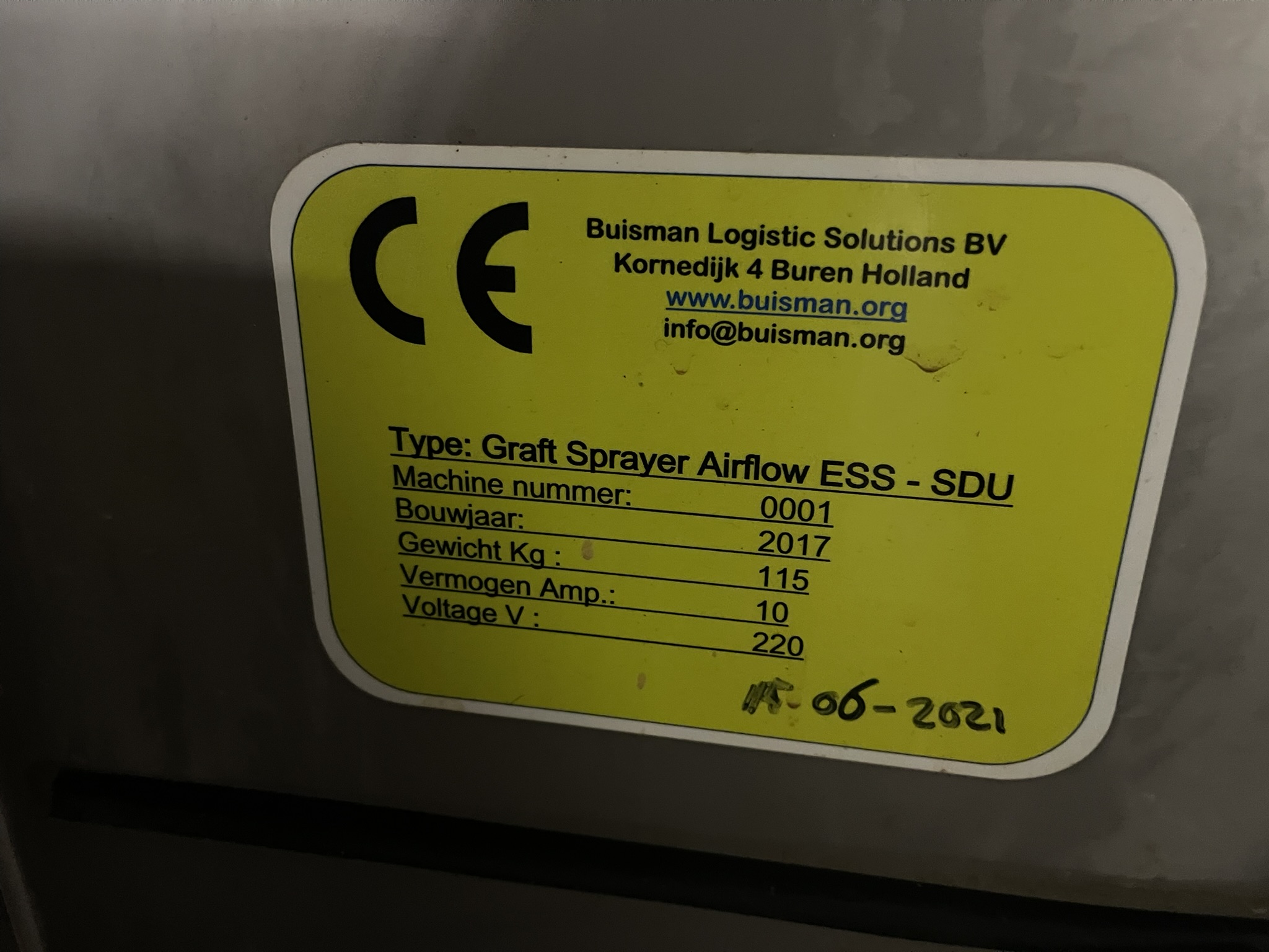 Buisman disinfection sprayer for aluminum mobile containers